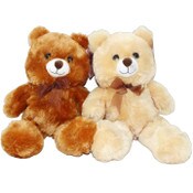 Wholesale - 9" BEAR WITH RIBBON 2-ASST COLORS C/P 80, UPC: 810126540133